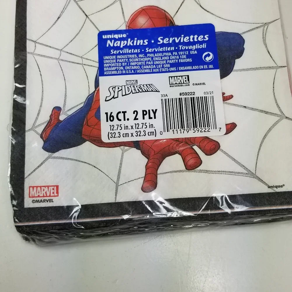 Spiderman Party pack cake plate, regular plate, napkins and table cloth